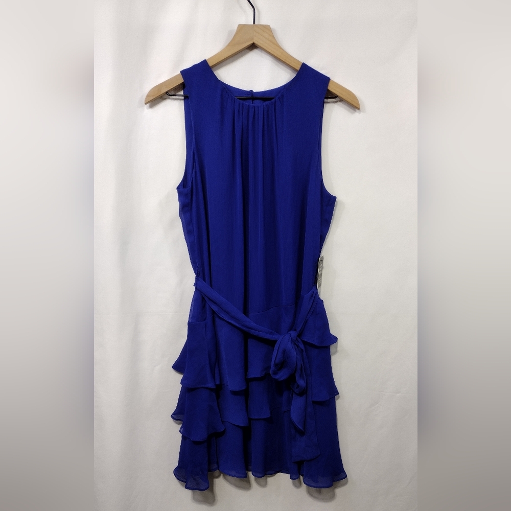NWT Express Tiered Mini Tank Dress Women's M Blue Party Office Career Event